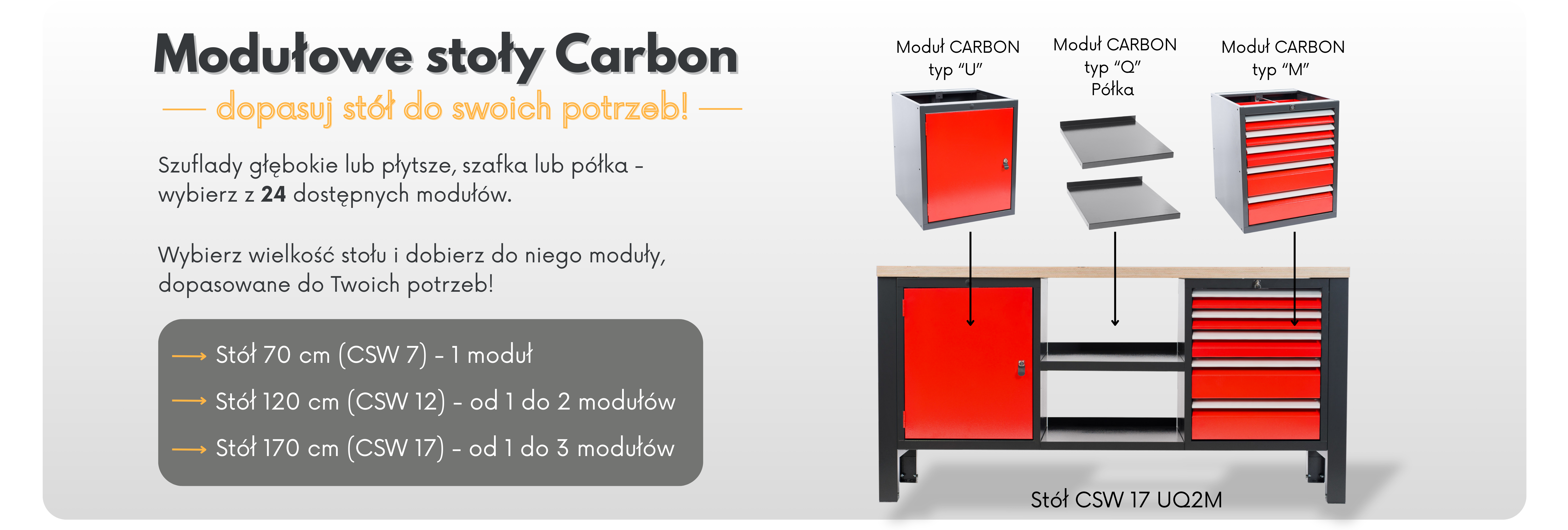 Stoły modułowe Carbon